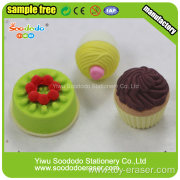 OEM cake shaped promotional erasers